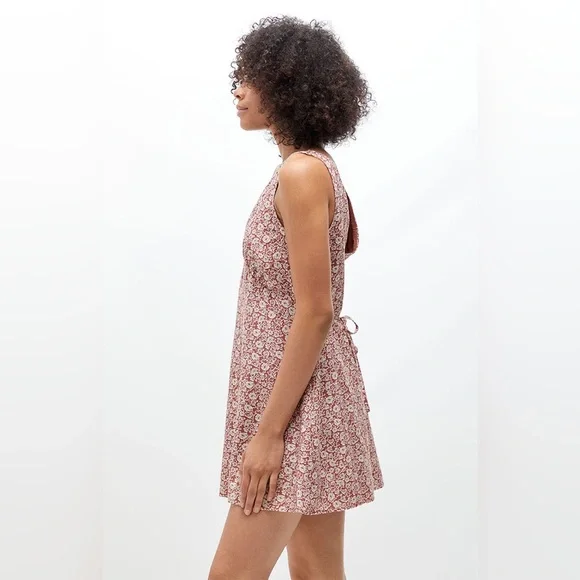 Rhythm Women’s Carmella Floral Print V-Neck Sleeveless Mini Dress A-Line Retro - Picture 2 of 14